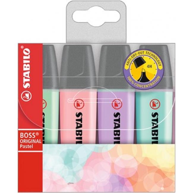 [ST070042] STABILO BOSS Pastell 4S Textmarker-Set