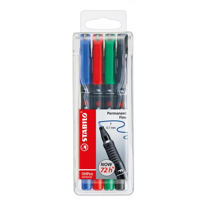[ST084204] OHP STABILO Universalmarker-Set F 842/4S