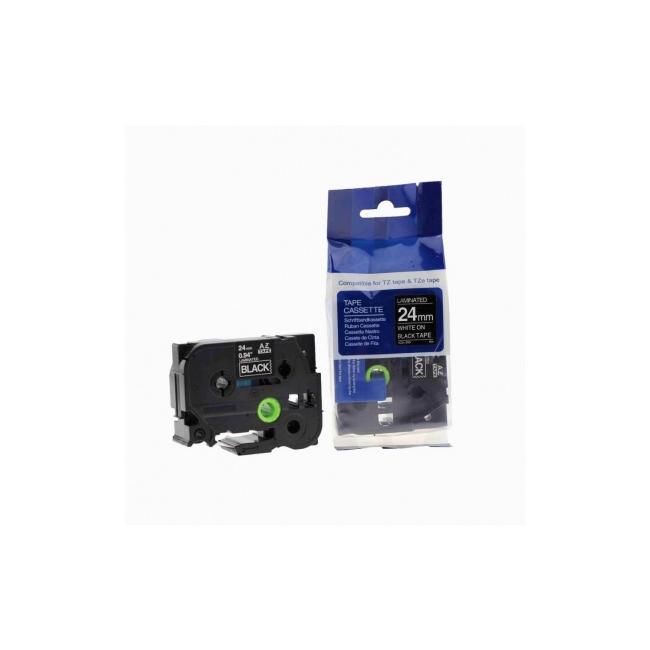 Brother TZe-355 24 mm schwarz/weißes selbstklebendes Klebeband