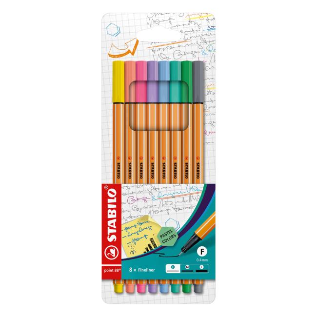 [ST088801] Liner-Set STABILO Punkt 88 Pastell/8S