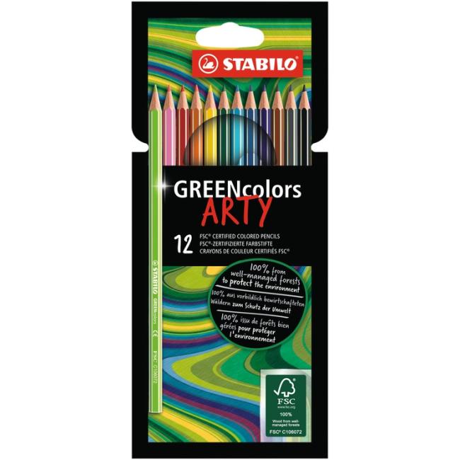 STABILO GREENcolors 12 Stück 'ARTY' Buntstifte