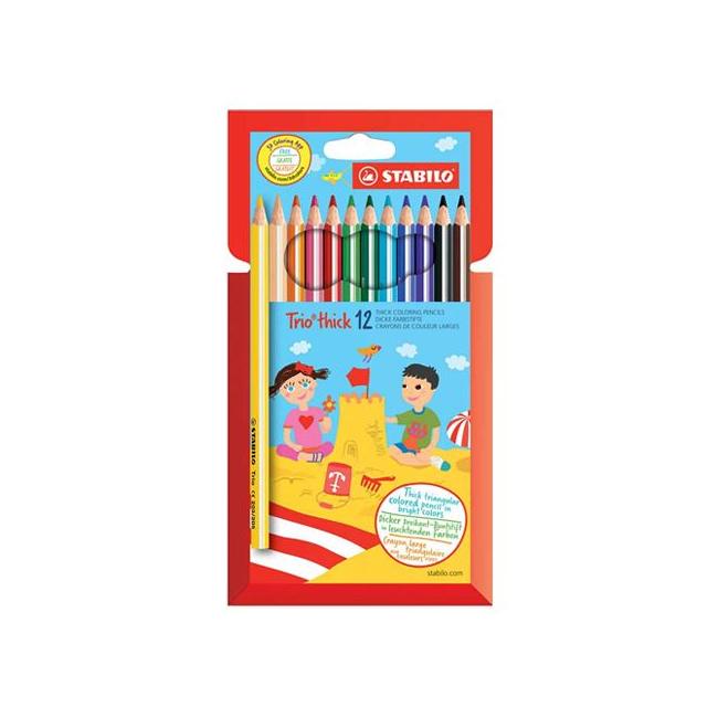 STABILO Trio Buntstifte im Etui, 12er-Set
