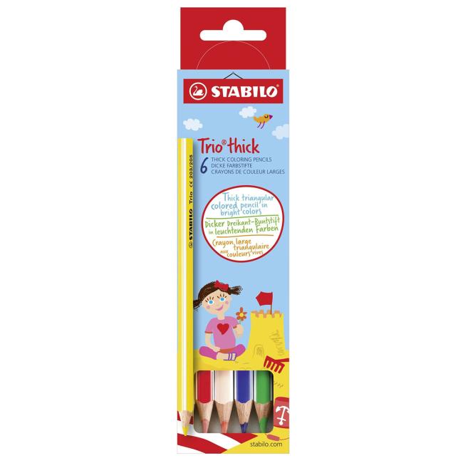 STABILO Trio Buntstifte, 6 Stück