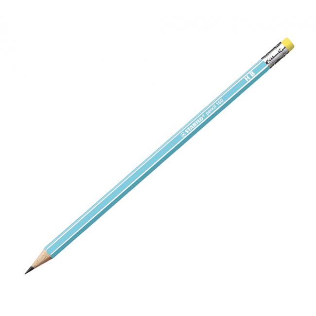 [ST216002] STABILO 160 HB Bleistift mit Radiergummi, blau, 12 Stück