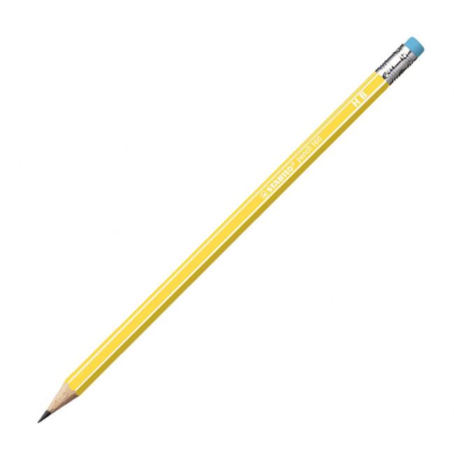 [ST216005] STABILO 160 HB Bleistift mit Radiergummi, gelb, 12 Stück