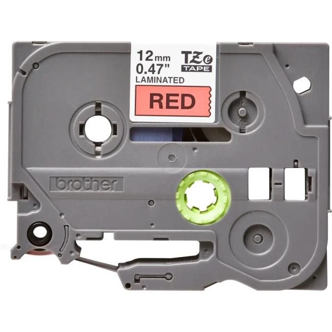 Brother TZe-431 12 mm rot/schwarzes selbstklebendes Klebeband
