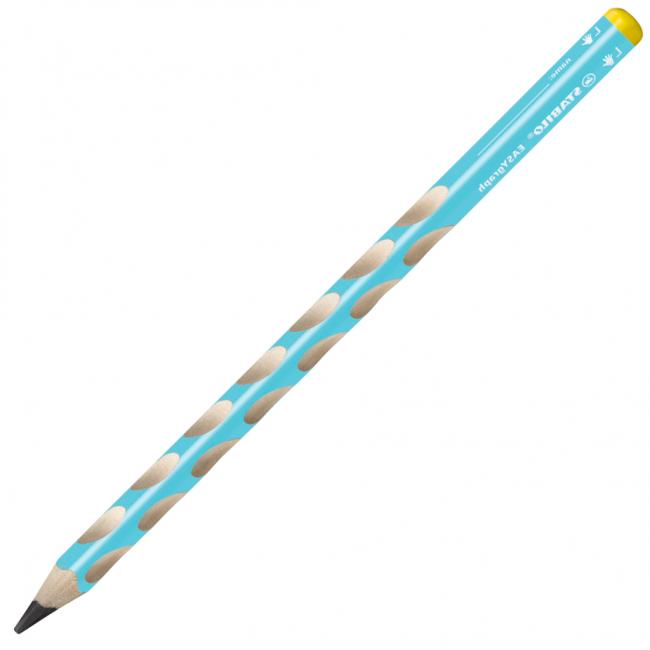STABILO ergonomischer Bleistift EASYgraph für Linkshänder, blau, 6 Stück