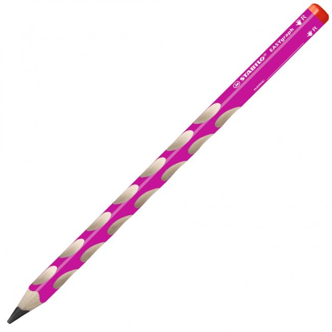 STABILO ergonomischer Bleistift EASYgraph für Rechtshänder, rosa, 12 Stück