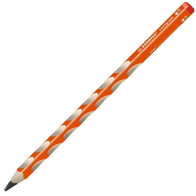 STABILO ergonomischer Bleistift EASYgraph für Rechtshänder, orange, 12 Stück.