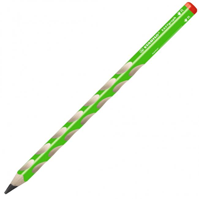 STABILO ergonomischer Bleistift EASYgraph für Rechtshänder, grün, 12 Stück.