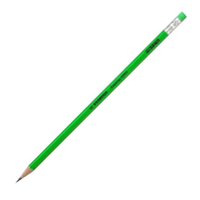 STABILO Swano Fluo Bleistift mit Radiergummi, grün, 12 Stück