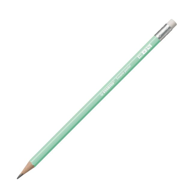 STABILO Swano Pastell-HB-Bleistift mit Radiergummi, pastellgrün