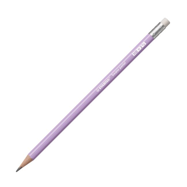 STABILO Swano Pastell HB Bleistift mit Radiergummi, Pastelllila