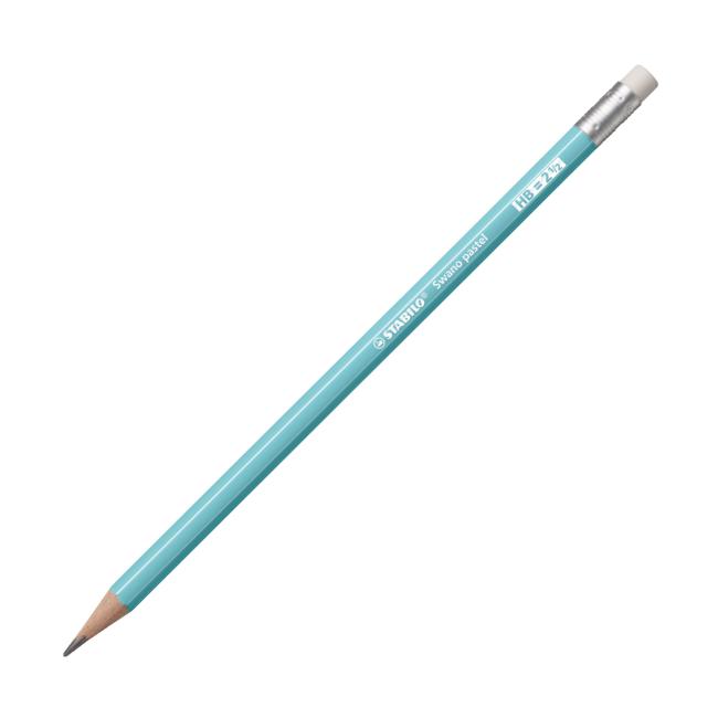 STABILO Swano Pastell-HB-Bleistift mit Radiergummi, Pastellblau