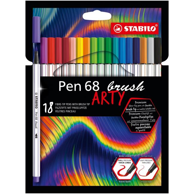 [ST568018] STABILO Stift-Set 68 Pinsel Arty 18-teilig