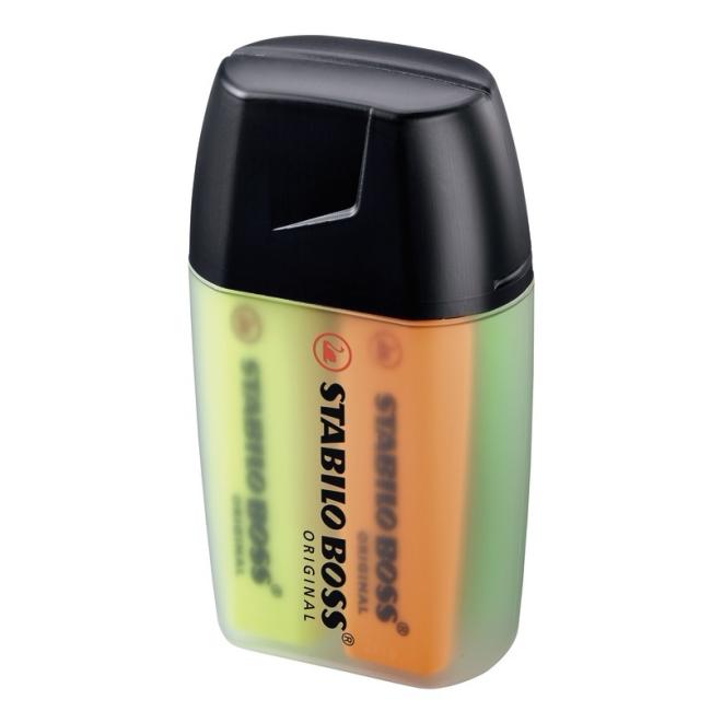 STABILO BOSS ORIGINAL Textmarker-Set, 4-teilig, Big BOSS Gelb, Orange, Grün, Pink