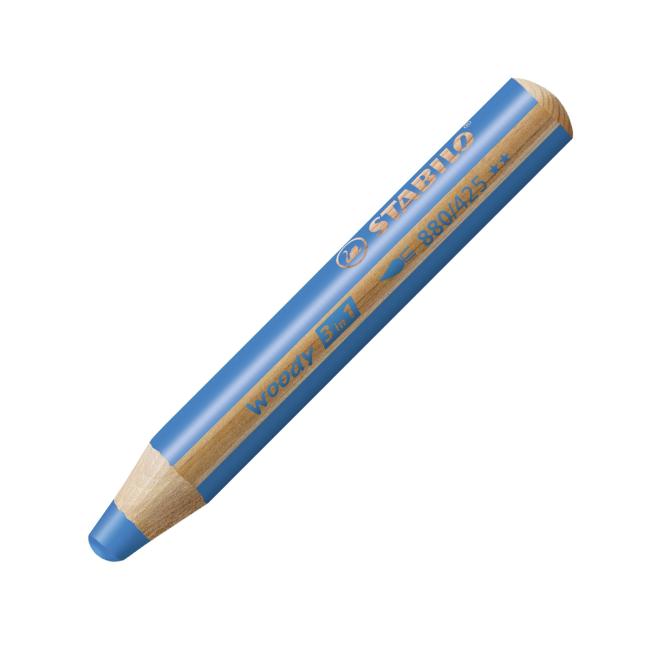 [ST880425] STABILO woody 3-in-1 Mehrzweck-Kreidestift blau