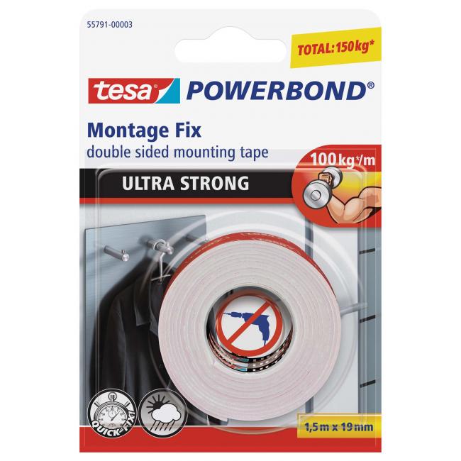 TESA Powerbond ultrastarkes Montageband 19 mm x 1,5 m