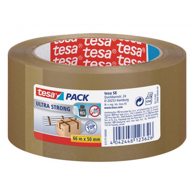 TESA extra starkes Verpackungsklebeband 50 mm x 66 m braun
