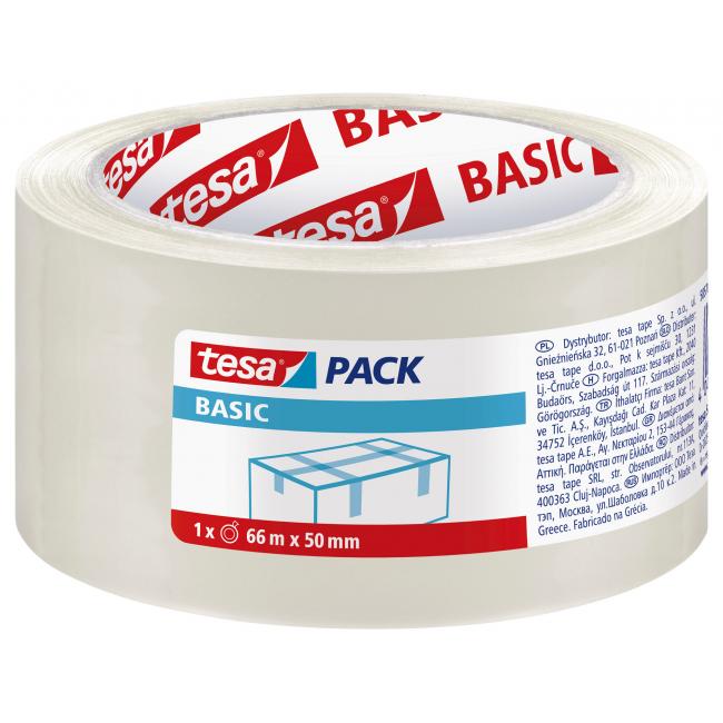 TESA Basic Verpackungsklebeband 50 mm x 66 m transparent