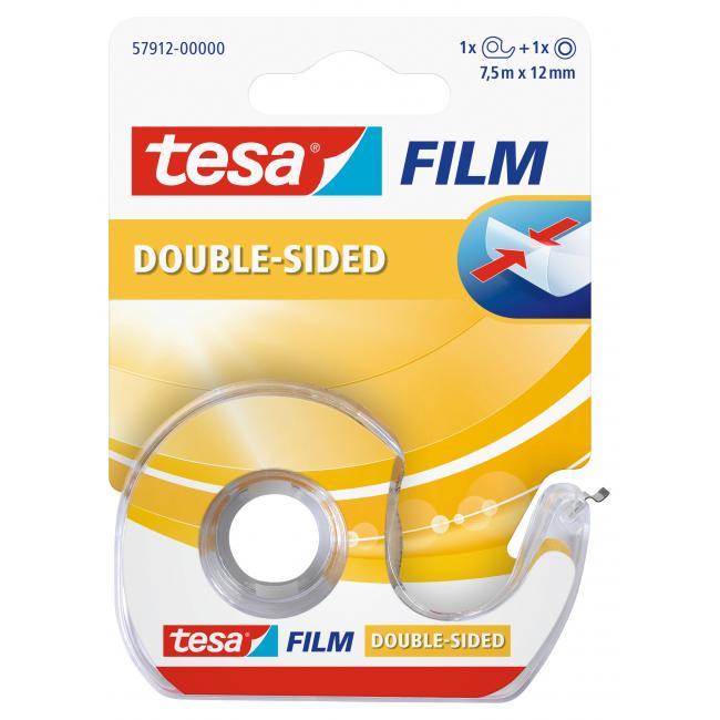 TESA doppelseitiges Klebeband 12 mm x 7,5 m mit Abroller