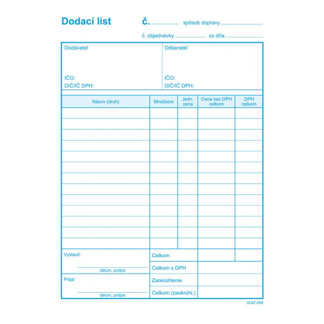 Lieferschein mit ausgewiesener Mehrwertsteuer, Selbstkopie, A5, 100 Blatt
