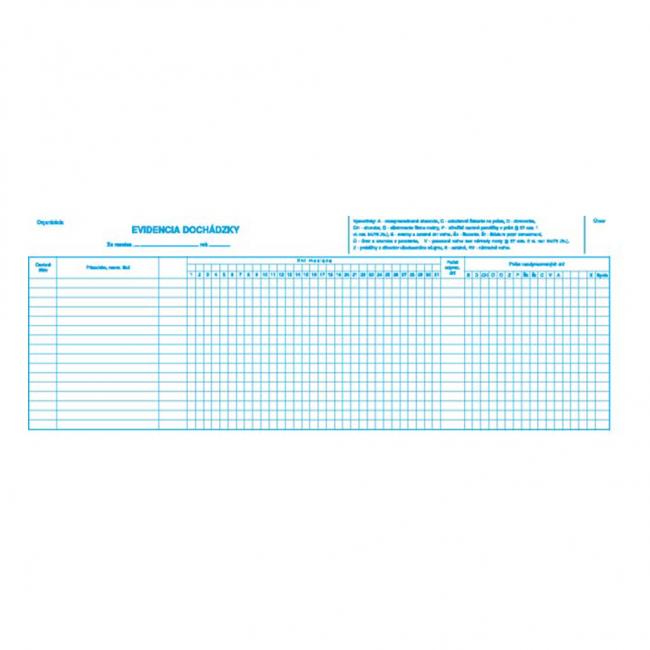 [TL015000] Anwesenheitsliste, 42 x 15 cm