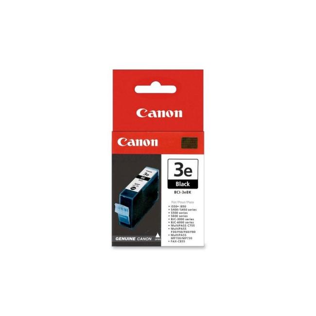 Canon BCI-3eBk Tintenpatrone für BJC 3000/6000/S400/600/Pixma iP 3000/4000 Schwarz (500 Seiten)