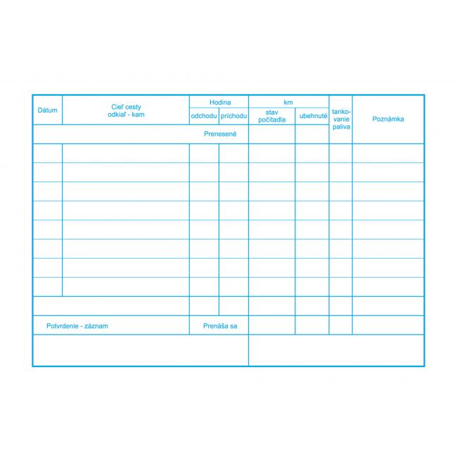 Betriebsaufzeichnungen eines Personenkraftwagens, A5, 60 Blatt