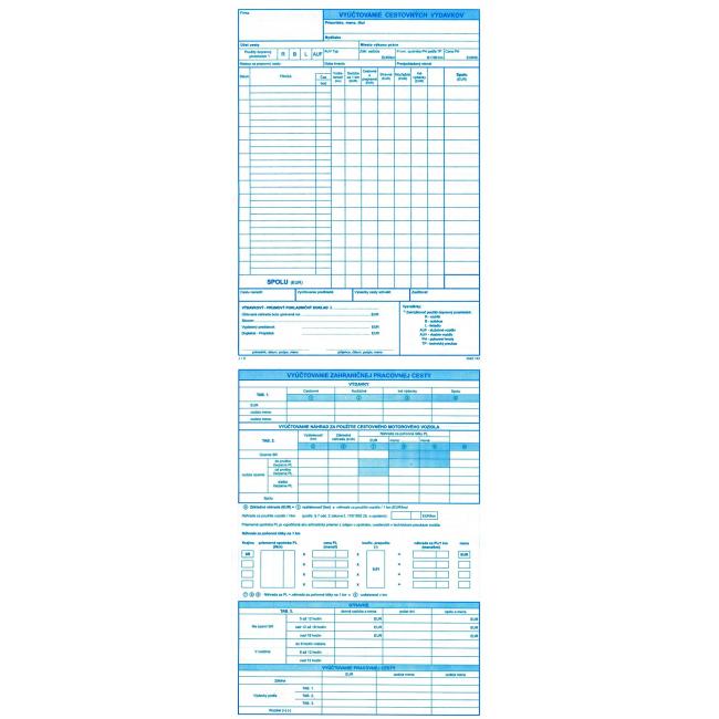 [TL143000] Reisekostenabrechnung/Abrechnung für Auslandsgeschäftsreisen, A4, 100 Stück.