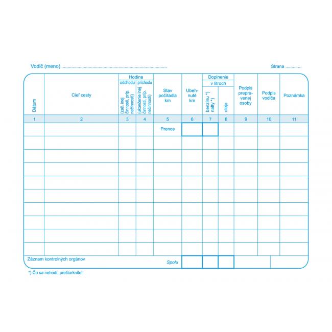 Fahrtenbuch für Personenkraftwagen, A5, Block, 100 Blatt