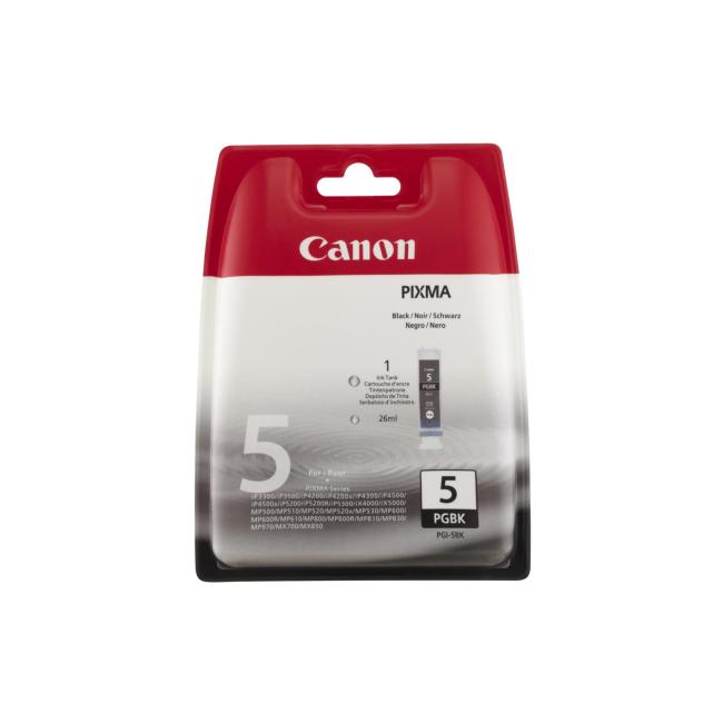 [CA000521] Canon PGI-5Bk Tintenpatrone für iP 4200/4300/5200/5300/MP500/530/800 Schwarz (490 Seiten)