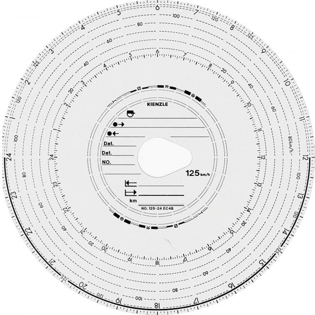 [TL449200] Tachographenscheiben Kienzle 125-24 4B, 100 Stück