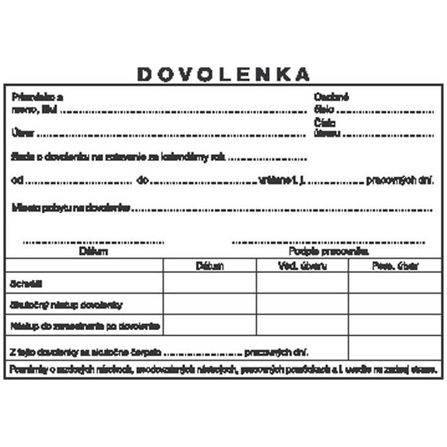 [TL912000] Urlaubsformular, Selbstkopie, A6