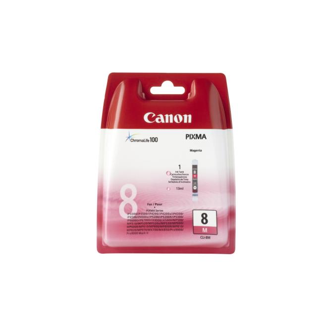 Canon CLI-8M Tintenpatrone für Pixma iP4200/5300/MP500/530/600/610/800 Magenta (400 Seiten)