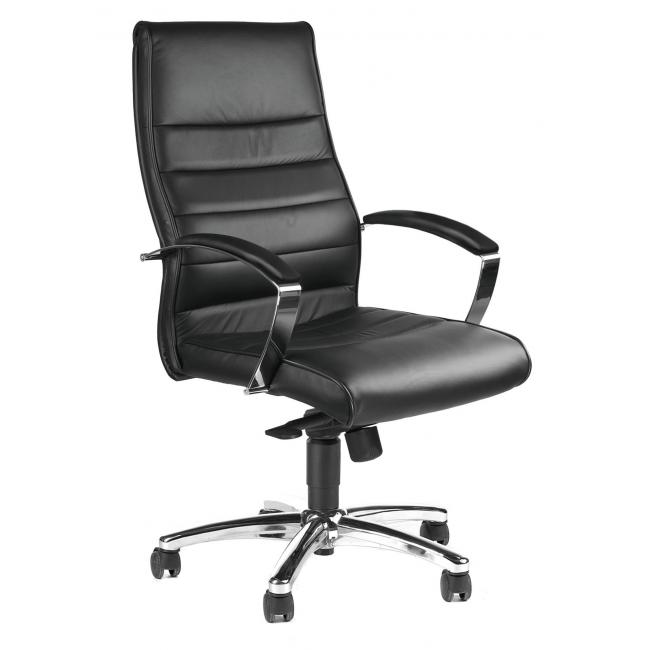 Bürostuhl TD Lux 10, Leder, schwarz