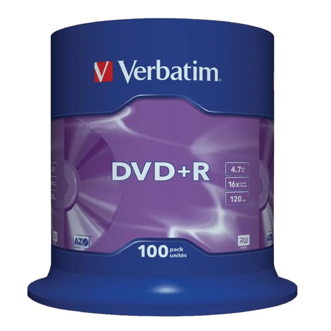 Verbatim DVD+R 16x 4,7GB Kuchen 100 Stück