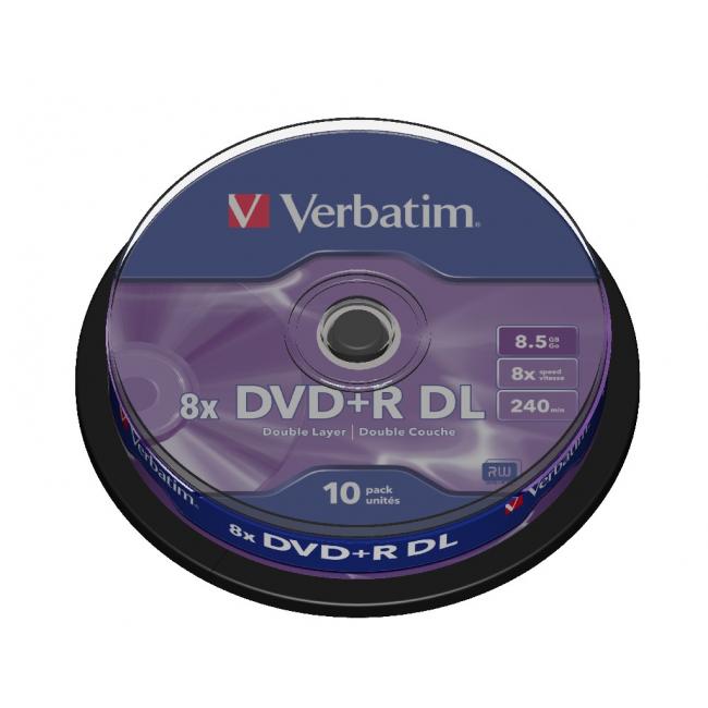 Verbatim DVD+R 8x DL 8,5 GB Cake 10 Stück