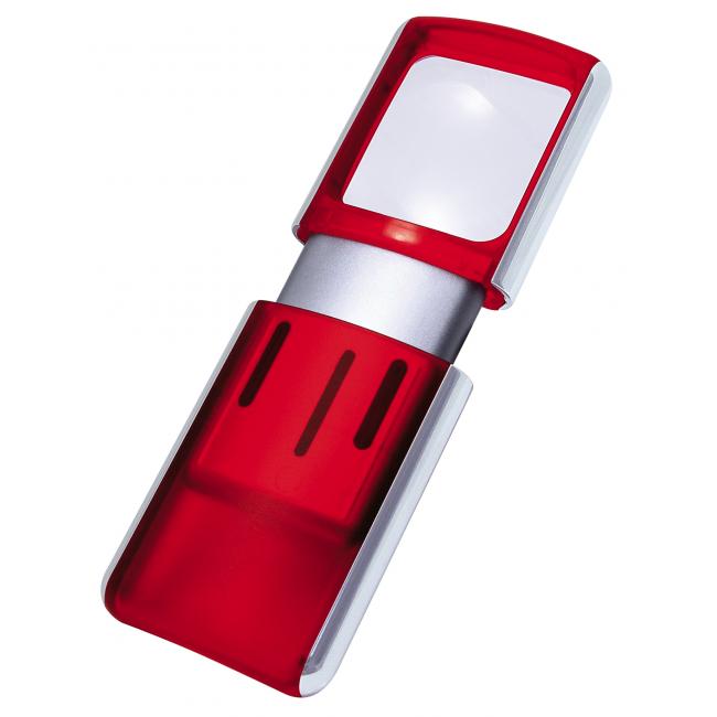 [WE717502] Lupe 3,5 x 3,8 cm mit Hintergrundbeleuchtung, rot