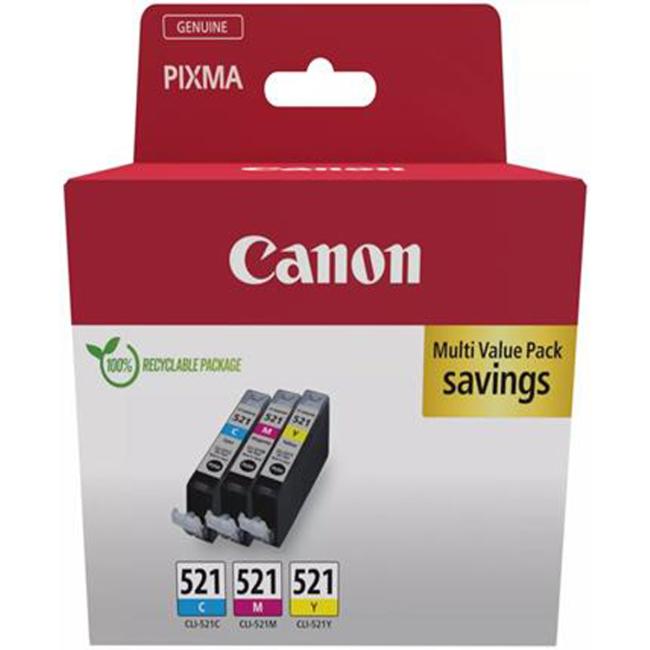 [CA007879] Canon CLI-521 Tintenpatrone für MP540/620/630/980/iP3600/4600 (Multipack) C/M/Y