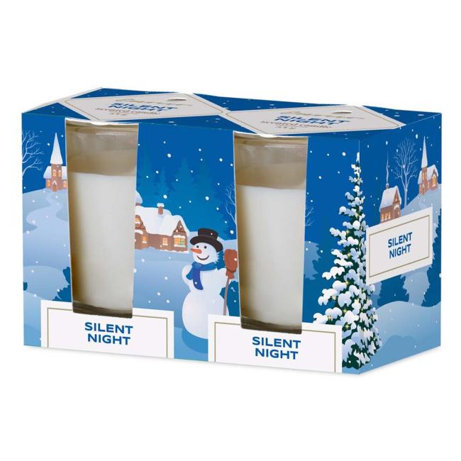 Emocio Glas 52x65 mm 2 Stück in einer Schachtel Duftkerze „Stille Nacht – Waldbrise“