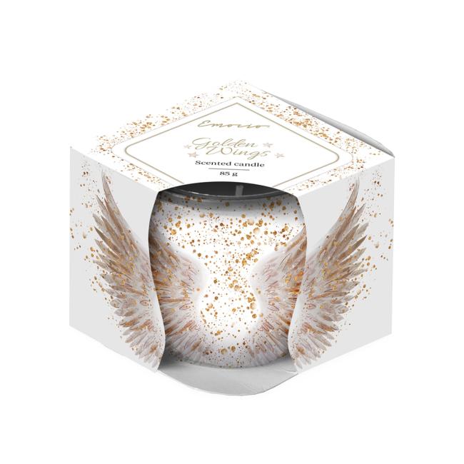 Emocio Glasdekor 70x62 mm Goldene Flügel, Duftkerze
