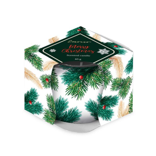 Emocio Glasdekor 70x62 mm Frohe Weihnachten, Duftkerze