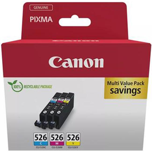 [CA014086] Canon CLI-526 Tintenpatrone für MG 5150/5250/6150/8150 C/M/Y Packung (3x450 Seiten)