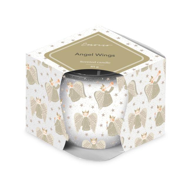 [XM043773] Emocio Glasdekor 70x62 mm Goldene Engel, Duftkerze
