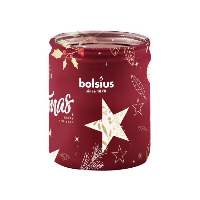 [XM044189] Bolsius Glass 68x80mm Sterne, Duftkerze