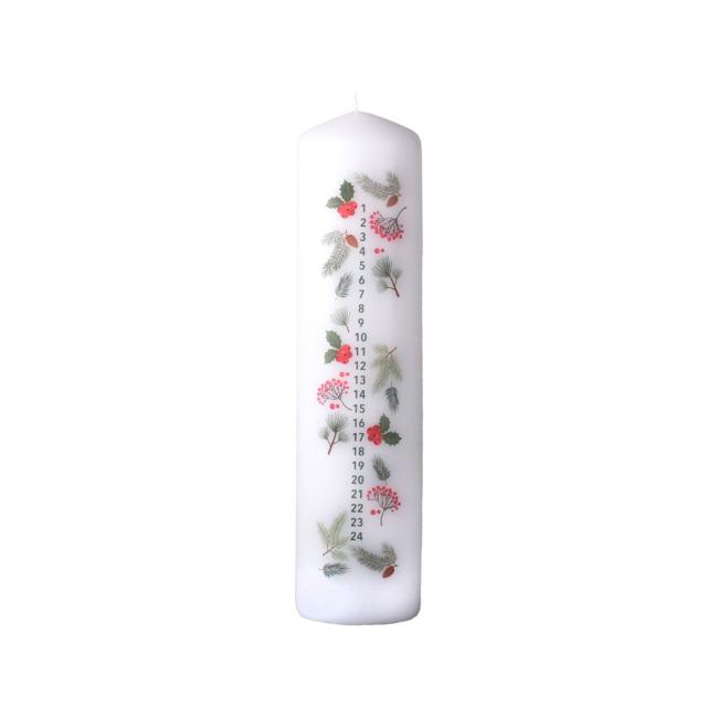 Kerzenzylinder 50x200 mm mit Happy and Happy Kalender