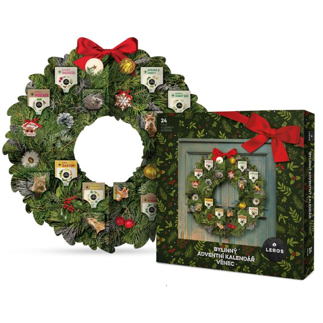 LEROS Kräuter-Adventskalender-Kranz (24 Beutel)