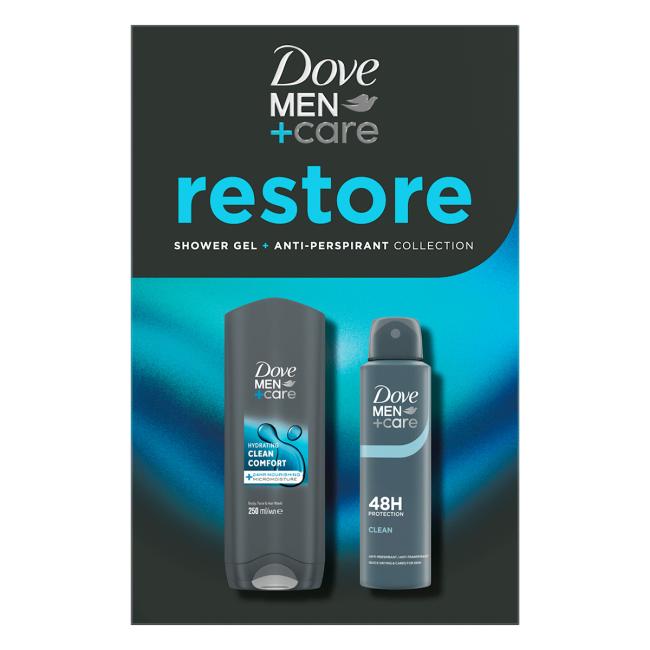 Dove Clean Comfort (Restore) Herren-Geschenkset, 2-teilig