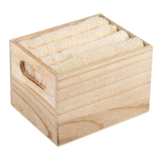 [XM252561] Holzgeschenkbox für 4 Handtücher, beige
